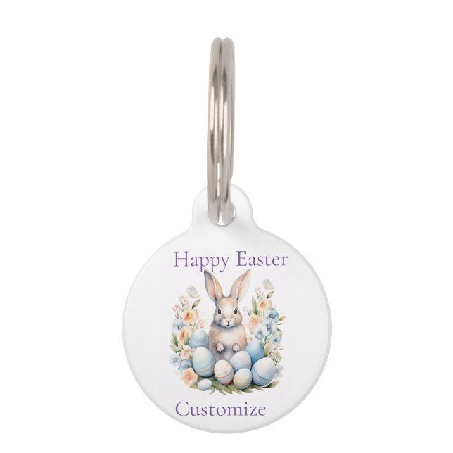 Médaillon Pour Animaux Joyeux Panier lapin de Pâques Thunder_Cove (Devant)