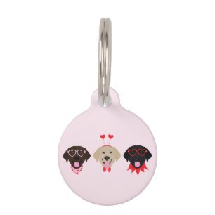 Médaillon Pour Animaux Joyeux Valentines Labrador Retriever Dogs