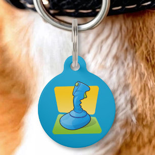 Médaillon Pour Animaux Joystick bleu