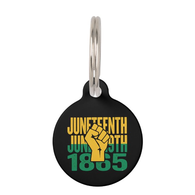 Médaillon Pour Animaux Juneteenth 1865 19 juin Graphique De liberté (Devant)