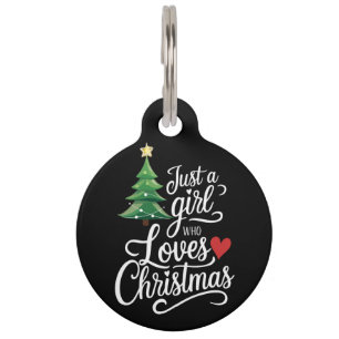 Médaillon Pour Animaux Juste Une Fille Qui Aime L'Arbre De Noël Cadeau Fa