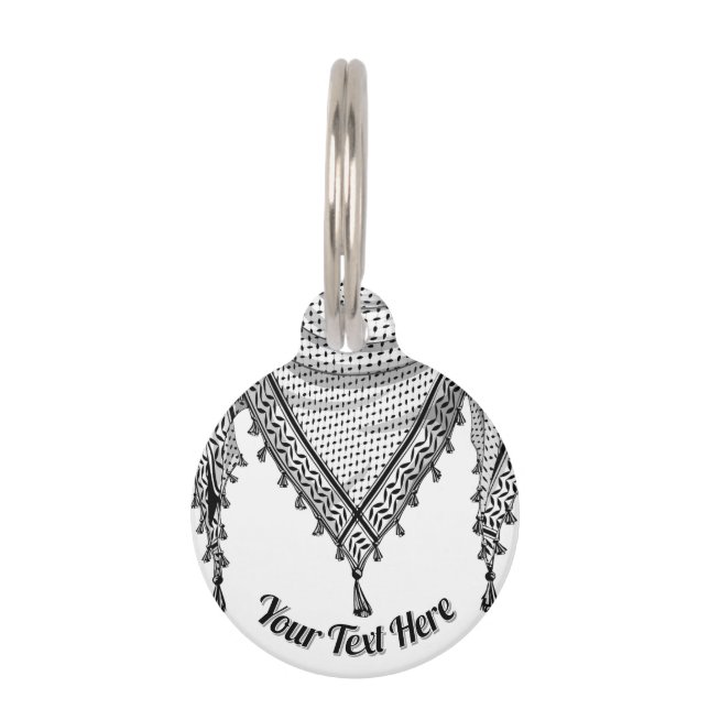 Médaillon Pour Animaux Keffiyeh Écharpe palestinienne tissu traditionnel (Devant)