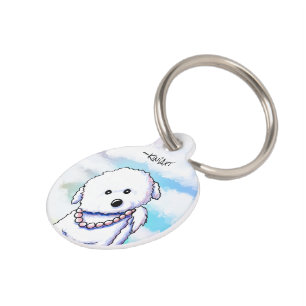 Médaillon Pour Animaux KiniArt Bichon Frise Étiquette d'identification po
