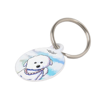 Médaillon Pour Animaux KiniArt Bichon Frise Étiquette d'identification po
