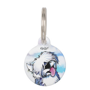 Médaillon Pour Animaux KiniArt Chien de Berger Anglais Ancien ID Tag