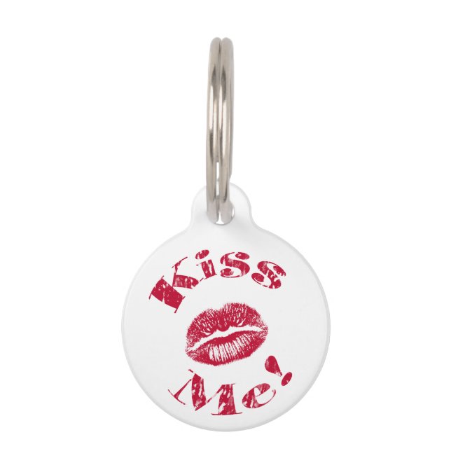 Médaillon Pour Animaux Kiss Me ! Lips rouges (Devant)