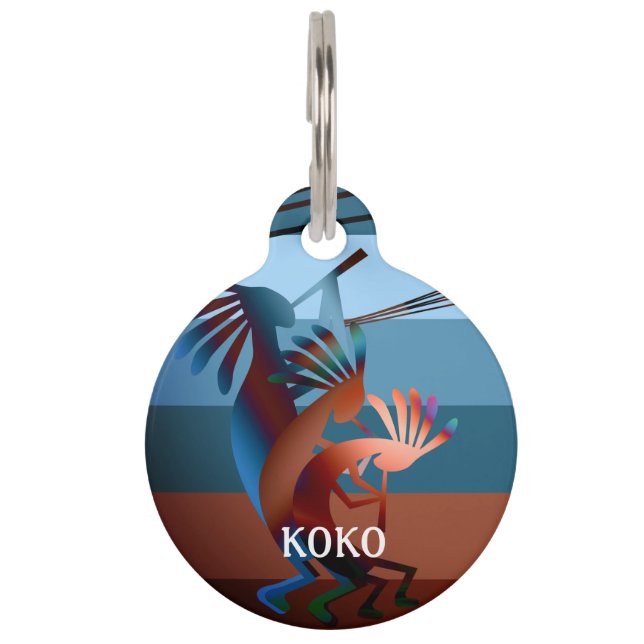 Médaillon Pour Animaux Kokopelli Southwest Music 2 (Devant)