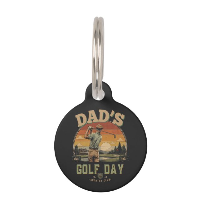 Médaillon Pour Animaux La journée de golf de papa (Devant)