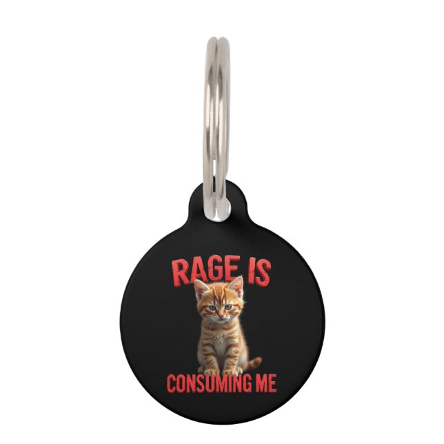 Médaillon Pour Animaux La rage me consomme Cute Kitten Chat, Feline drôle (Devant)