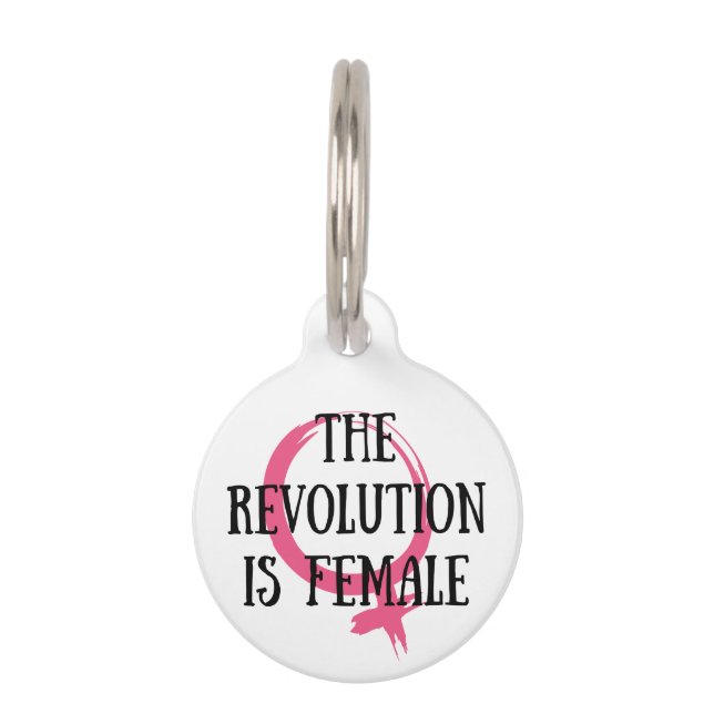 Médaillon Pour Animaux La révolution est féminine (Devant)