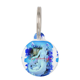 Médaillon Pour Animaux La Sirène blanche assise à Thunder_Cove