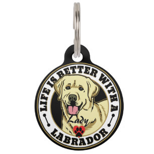 Médaillon Pour Animaux La vie personnelle du Labrador blanc est meilleure