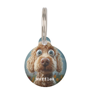 Médaillon Pour Animaux Labradoodle Australien aux grands yeux