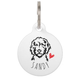 Médaillon Pour Animaux Labradoodle ou étiquette d'identification