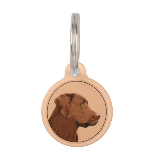 Médaillon Pour Animaux Labrador Retriever (Chocolat) Peinture - Chien Art