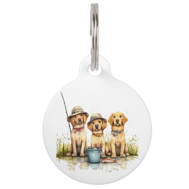 Médaillon Pour Animaux Labrador Retriever Dogs Fishing (Devant)