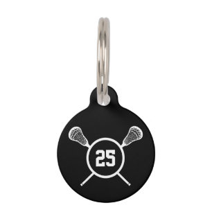 Médaillon Pour Animaux Lacrosse Player numéro i.d.