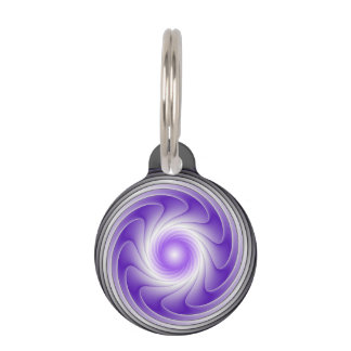 Médaillon Pour Animaux L'art fractal Abstrait moderne et gris-violet