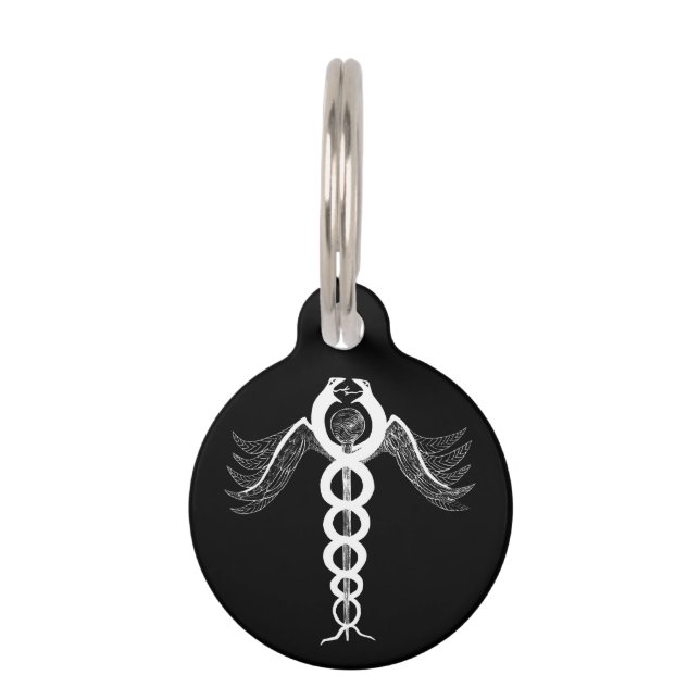 Médaillon Pour Animaux Le Caduceus (blanc) (Devant)