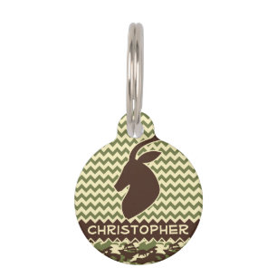 Médaillon Pour Animaux Le camouflage de mâle de cerfs communs de Chevron