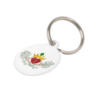 Médaillon Pour Animaux Le Claddagh (couleur complète)