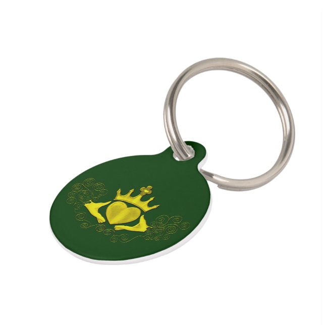 Médaillon Pour Animaux Le Claddagh (Or) (Côté )