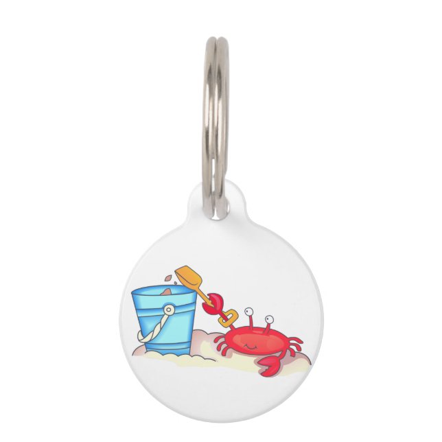 Médaillon Pour Animaux Le crabe sur la plage (Devant)