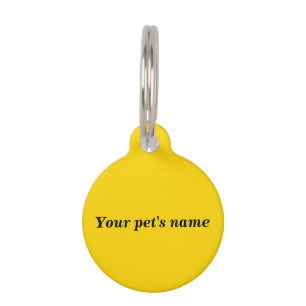 Médaillon Pour Animaux Le nom de votre animal sur une plaque ronde jaune