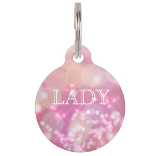 Médaillon Pour Animaux Le rose fascinant miroite étiquette d'animal