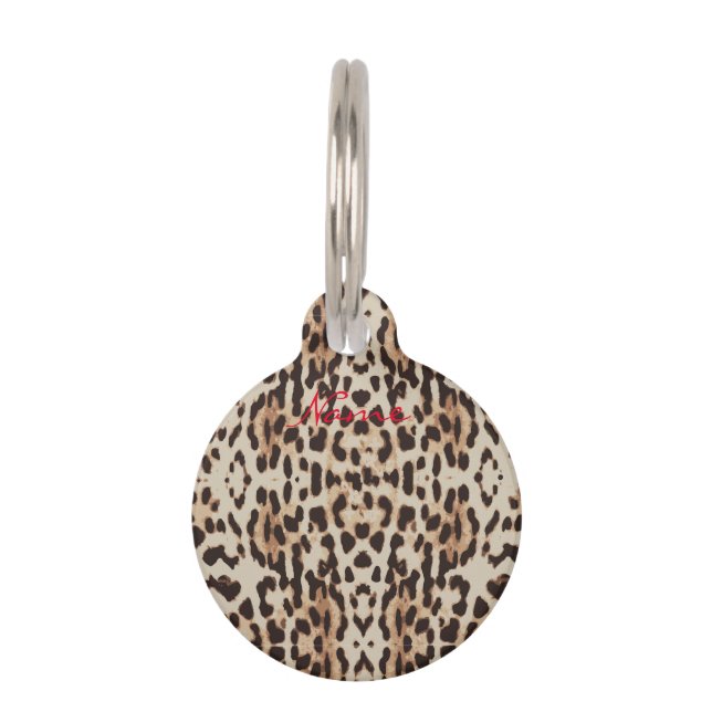 Médaillon Pour Animaux Leopard Spots Motif Thunder_Cove (Dos)