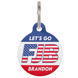 Médaillon Pour Animaux Let's Go Brandon fjb drôle anti joe Biden chien
