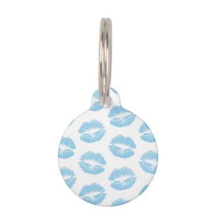 Médaillon Pour Animaux Lèvres bleues, motif de lèvres, rouge à lèvres ble