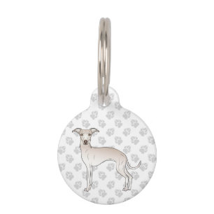 Médaillon Pour Animaux Lévrier italien couleur crème Chien de dessin anim