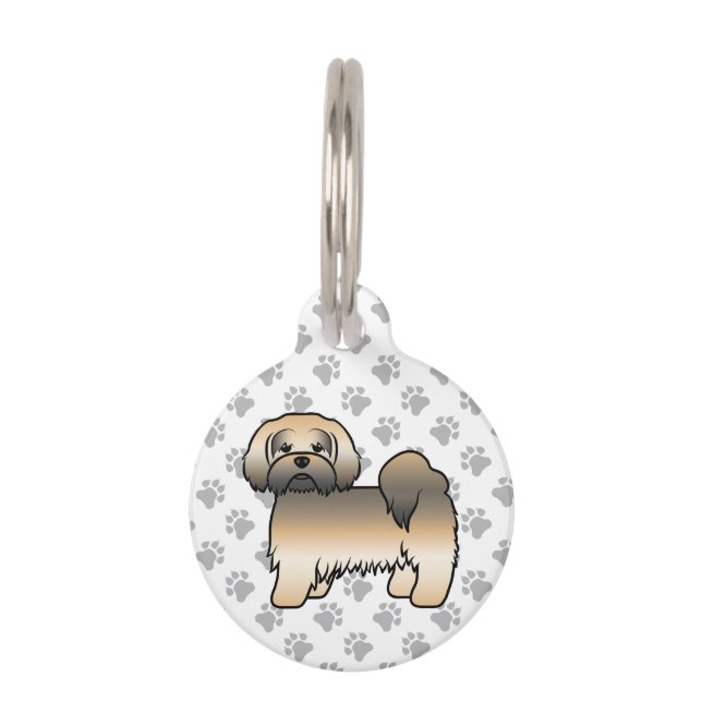 Médaillon Pour Animaux Lhasa Apso Sable Doré Chien Mignon & Infos sur les (Devant)