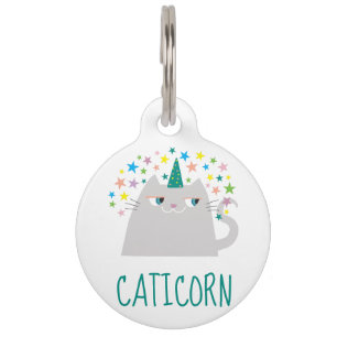 Médaillon Pour Animaux Licorne Chat Blanc Caticorne Drôle Monogramme