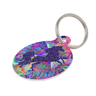 Médaillon Pour Animaux LICORNE DE L'UNIVERS multicolore