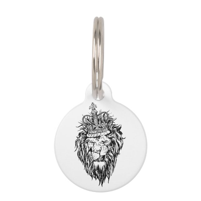 Médaillon Pour Animaux Lion dans la couronne (Devant)