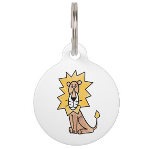 Médaillon Pour Animaux lion mignon dessin animé enfants rétro safari jung