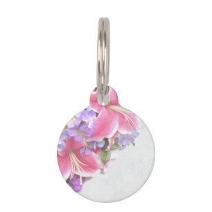 Médaillon Pour Animaux Lis vintage de fleur