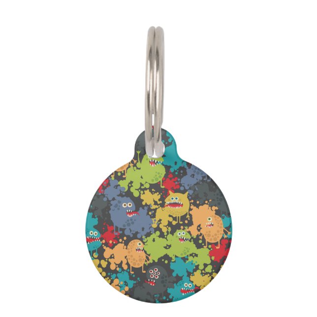 Médaillon Pour Animaux Little cute funny monsters (Devant)