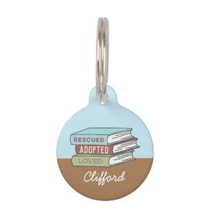 Médaillon Pour Animaux Livre Secouru adopté aimé