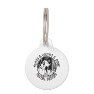 Médaillon Pour Animaux Livres Et Café Et Chiens Et Justice Sociale