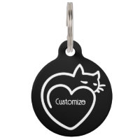 Logo blanc personnalisé d'amour de chats