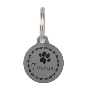 Médaillon Pour Animaux Logo circulaire empreinte de patte Nom