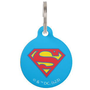 Médaillon Pour Animaux Logo classique Supergirl avec fond bleu
