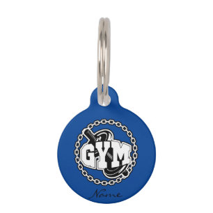 Médaillon Pour Animaux Logo de Gym Barbell Thunder_Cove