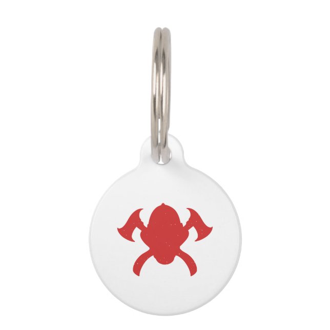 Médaillon Pour Animaux logo pompier silhouette rouge (Devant)