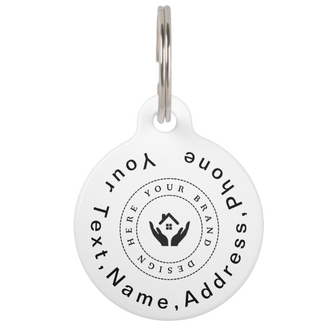 Médaillon Pour Animaux Logo simple et élégante personnalisée de l'entrepr (Devant)