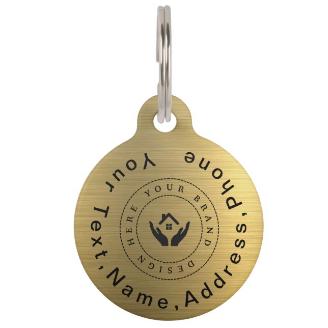 Médaillon Pour Animaux Logo simple et élégante personnalisée de l'entrepr (Devant)