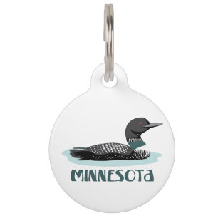 Médaillon Pour Animaux Loon du Minnesota